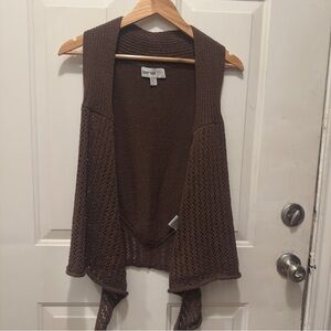 Lena Chocolate Brown Open-Front Cardigan
